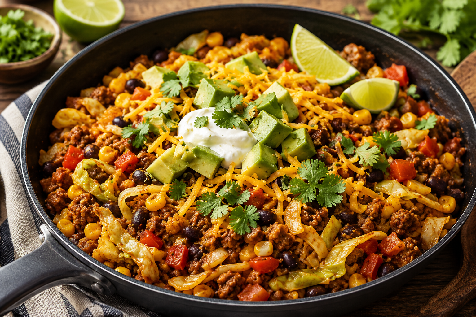 1-Pan Cabbage Taco Bowls: Irresistible Southwest Comfort